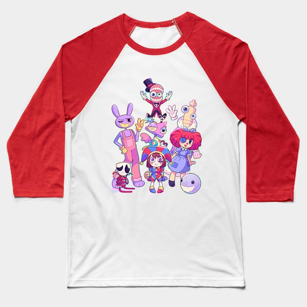 The Amazing Digital Circus Baseball T-Shirt by Inky_Trash